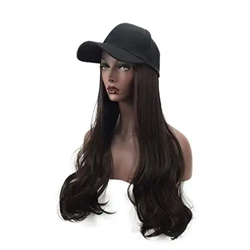 Baseball Cap with Long Curly Wavy Hair Synthetic Wig - Image 16