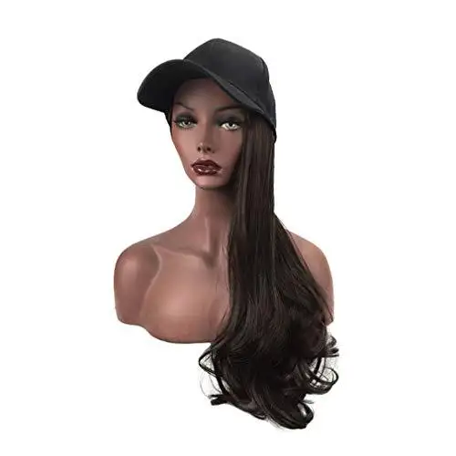 Baseball Cap with Long Curly Wavy Hair Synthetic Wig - Image 18