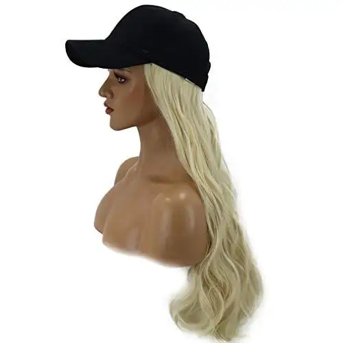 Baseball Cap with Long Curly Wavy Hair Synthetic Wig - Image 21