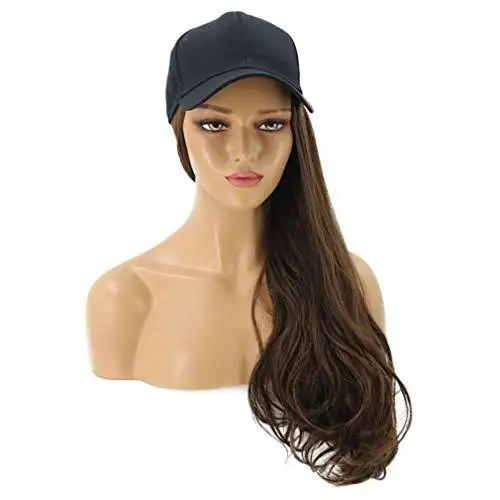 Baseball Cap with Long Curly Wavy Hair Synthetic Wig - Image 23