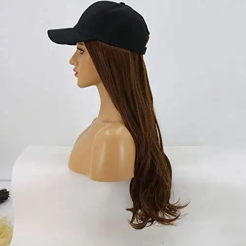 Baseball Cap with Long Curly Wavy Hair Synthetic Wig - Image 25