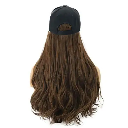 Baseball Cap with Long Curly Wavy Hair Synthetic Wig - Image 26