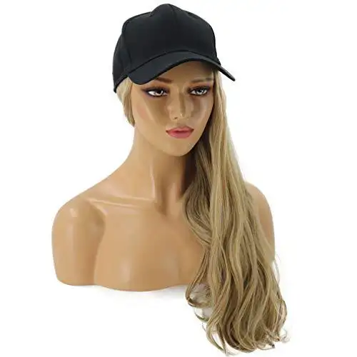 Baseball Cap with Long Curly Wavy Hair Synthetic Wig - Image 27