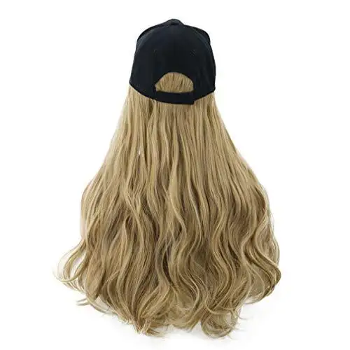 Baseball Cap with Long Curly Wavy Hair Synthetic Wig - Image 30
