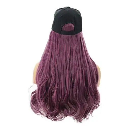 Baseball Cap with Long Curly Wavy Hair Synthetic Wig - Image 34