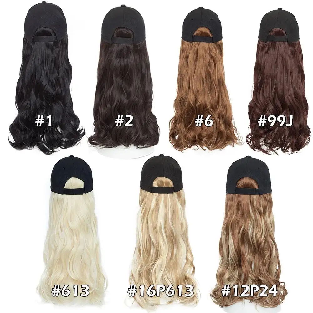 Baseball cap with long wavy hair extension - Image 6