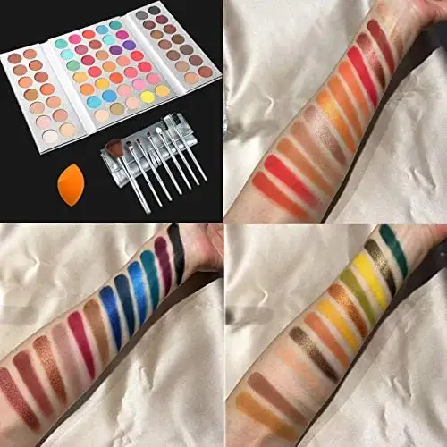 Makeup Set Eyeshadow Palette, Brushes, Sponge - Image 3