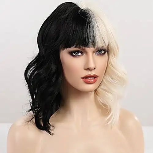 Black and White Heat Resistant Wig - Image 2