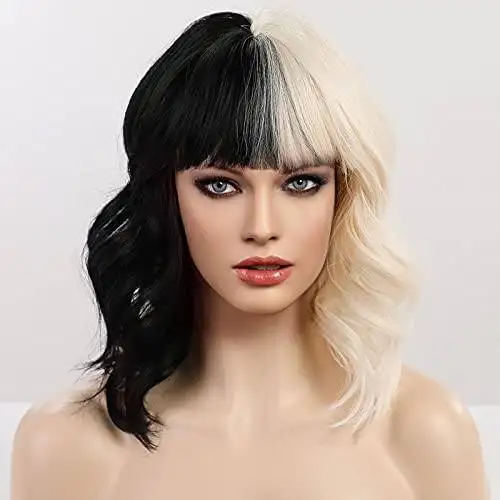 Black and White Heat Resistant Wig - Image 3