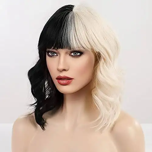 Black and White Heat Resistant Wig - Image 4