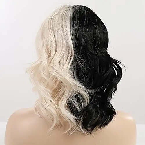 Black and White Heat Resistant Wig - Image 5
