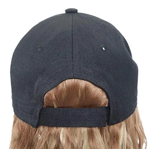Black Baseball Cap with 19 Inch Wavy Hair Extensions - Image 18