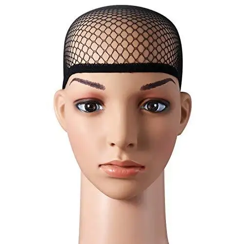 Black Mesh Wig Cap 6 pack - Image 3