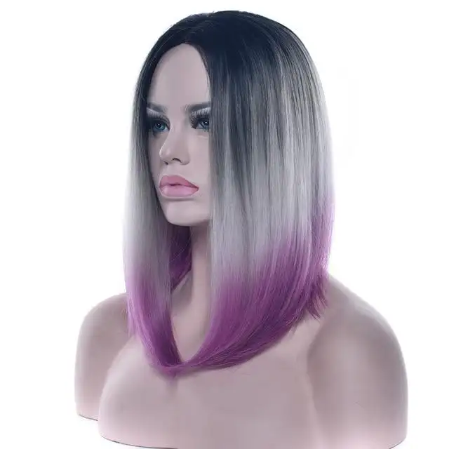 Black Ombre Rooted to Pastel Shade Cosplay Wig - Image 13