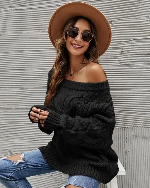 Bohemian Off the Shoulder Fashion Sweater - Image 5