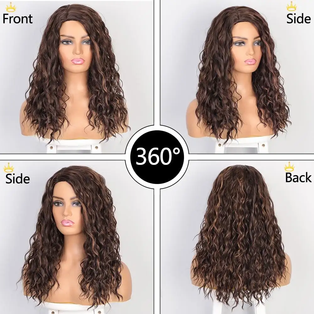 Kalissa Brown blonde Highlighted Synthetic Wig - Image 2