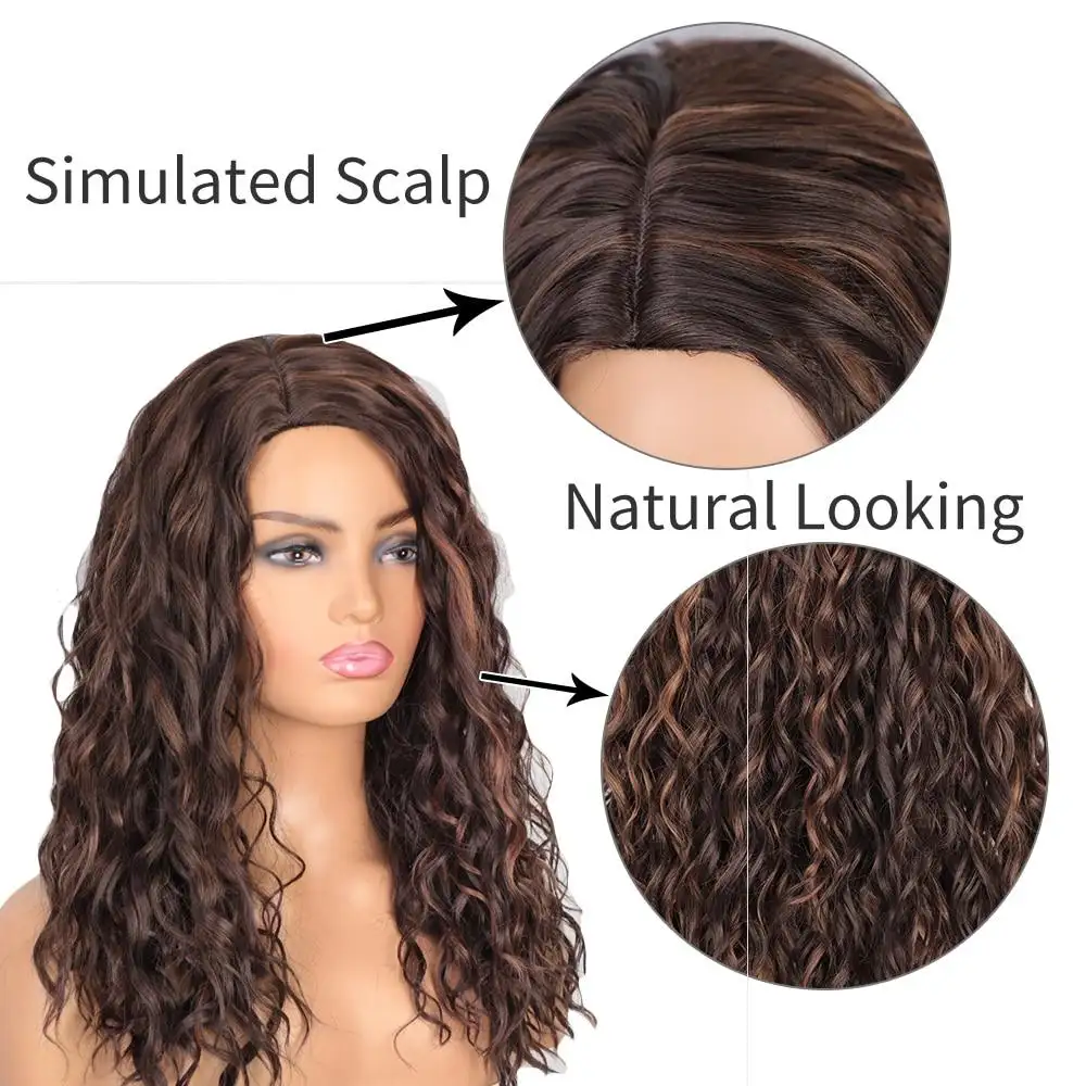 Kalissa Brown blonde Highlighted Synthetic Wig - Image 3