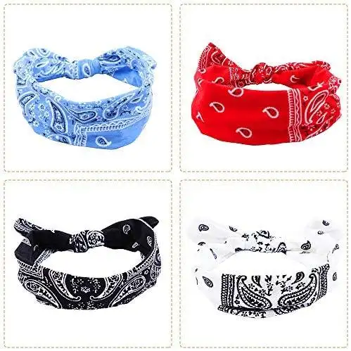 Paisley Printed Fashion Headband & Hair Scrunchies Accessories Set - Image 5