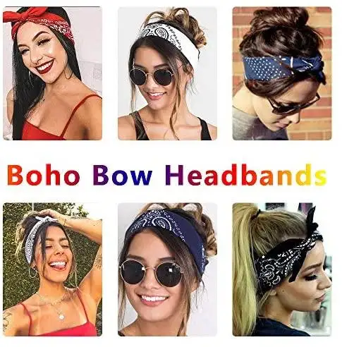 Paisley Printed Fashion Headband & Hair Scrunchies Accessories Set - Image 6
