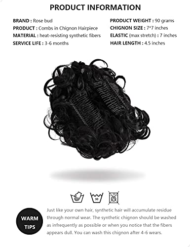 Classic Curly Chignon Hairpiece Bun - Image 12