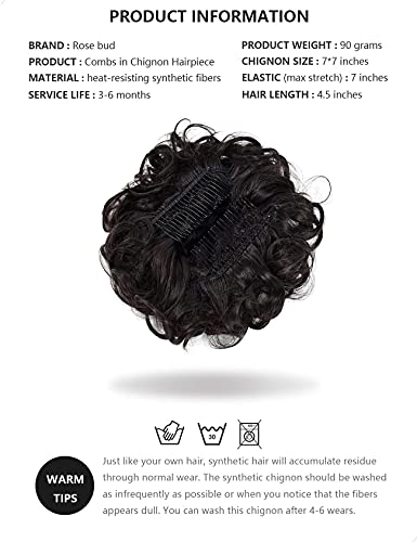 Classic Curly Chignon Hairpiece Bun - Image 18