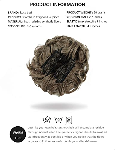 Classic Curly Chignon Hairpiece Bun - Image 30