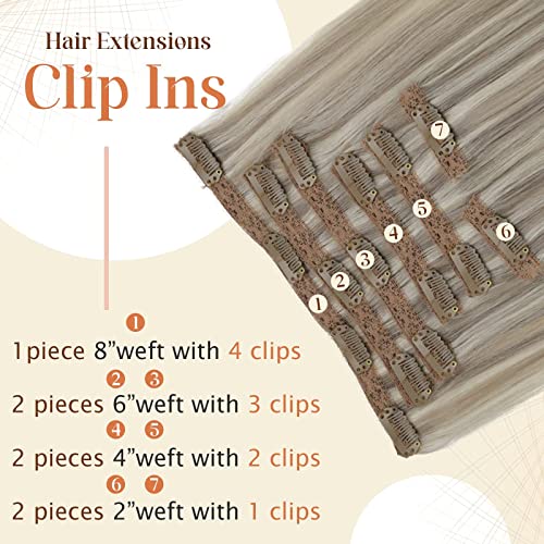 Clip in Balayage Chocolate Brown to Caramel Blonde and Brown Human  Hair Extensions - Image 11