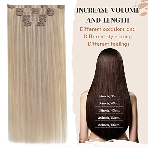 Clip in Balayage Chocolate Brown to Caramel Blonde and Brown Human  Hair Extensions - Image 23