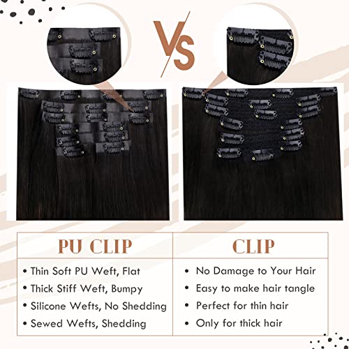 Clip in Balayage Chocolate Brown to Caramel Blonde and Brown Human  Hair Extensions - Image 45