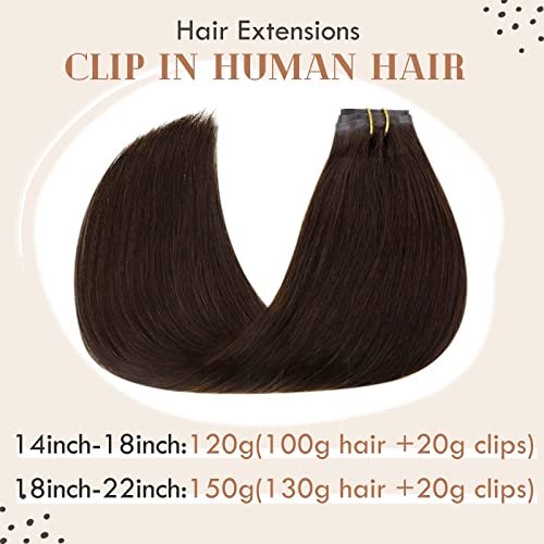 Clip in Balayage Chocolate Brown to Caramel Blonde and Brown Human  Hair Extensions - Image 55