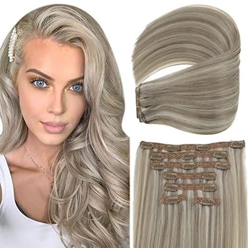 Clip in Balayage Chocolate Brown to Caramel Blonde and Brown Human  Hair Extensions - Image 7
