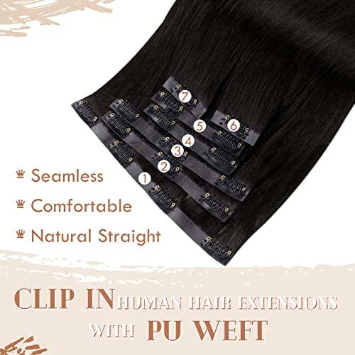 Clip in Balayage Chocolate Brown to Caramel Blonde and Brown Human  Hair Extensions - Image 87
