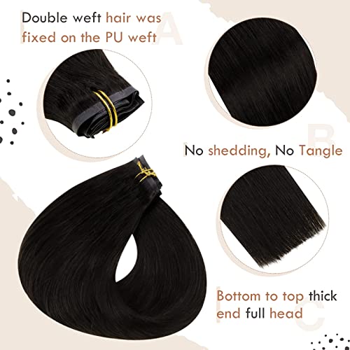 Clip in Balayage Chocolate Brown to Caramel Blonde and Brown Human  Hair Extensions - Image 89