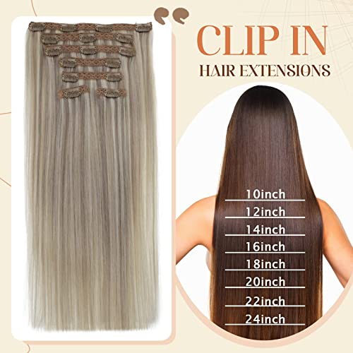 Clip in Balayage Chocolate Brown to Caramel Blonde and Brown Human  Hair Extensions - Image 9