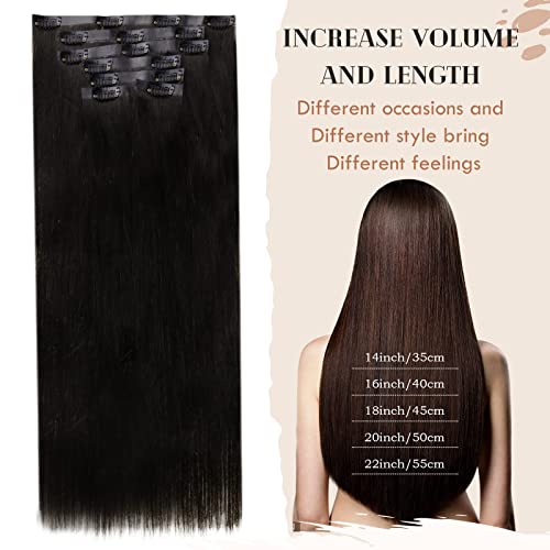 Clip in Balayage Chocolate Brown to Caramel Blonde and Brown Human  Hair Extensions - Image 91
