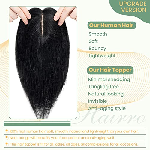 Clip in Hair Topper Human Hair with Silk Base Hairpiece - Image 10