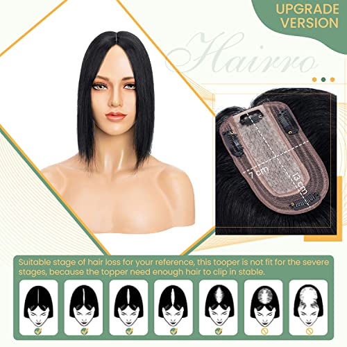 Clip in Hair Topper Human Hair with Silk Base Hairpiece - Image 11