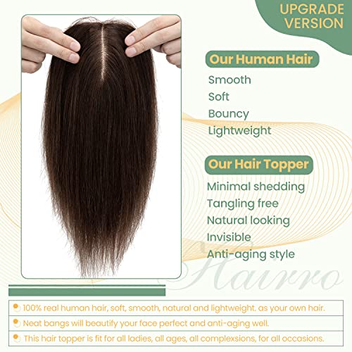 Clip in Hair Topper Human Hair with Silk Base Hairpiece - Image 15