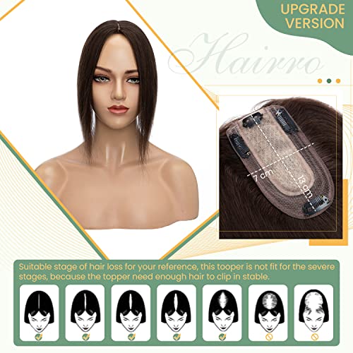 Clip in Hair Topper Human Hair with Silk Base Hairpiece - Image 16