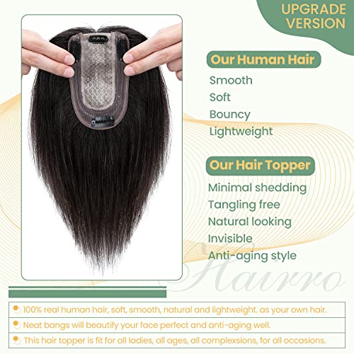 Clip in Hair Topper Human Hair with Silk Base Hairpiece - Image 21
