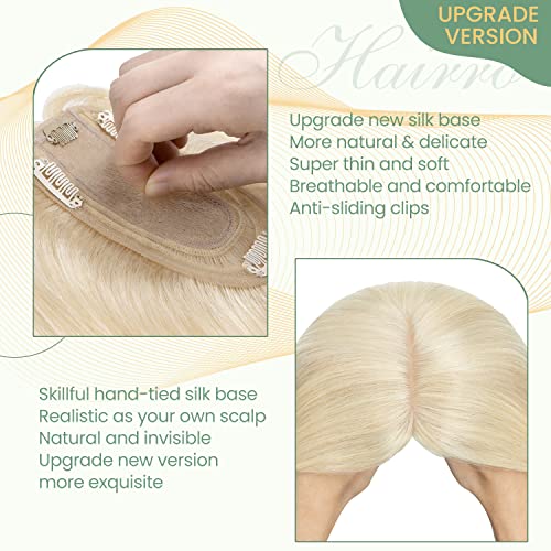 Clip in Hair Topper Human Hair with Silk Base Hairpiece - Image 28