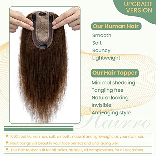 Clip in Hair Topper Human Hair with Silk Base Hairpiece - Image 3