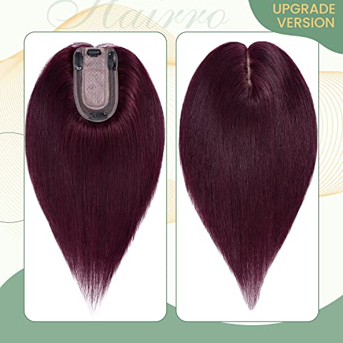 Clip in Hair Topper Human Hair with Silk Base Hairpiece - Image 33