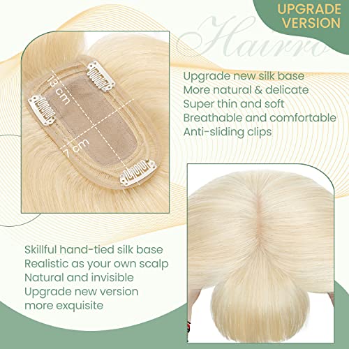 Clip in Hair Topper Human Hair with Silk Base Hairpiece - Image 36