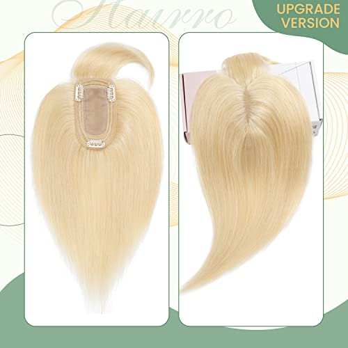 Clip in Hair Topper Human Hair with Silk Base Hairpiece - Image 38