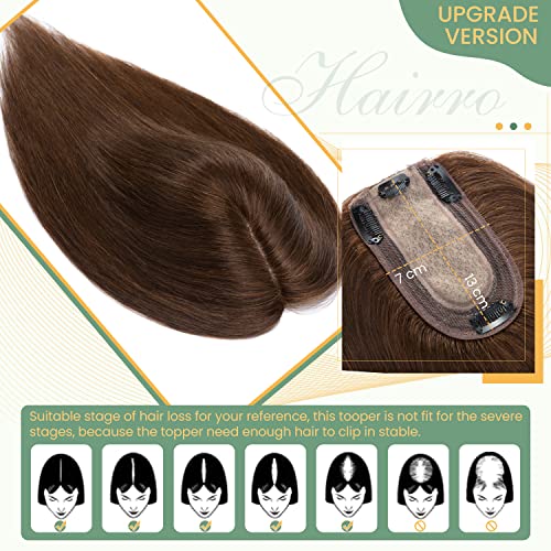 Clip in Hair Topper Human Hair with Silk Base Hairpiece - Image 4