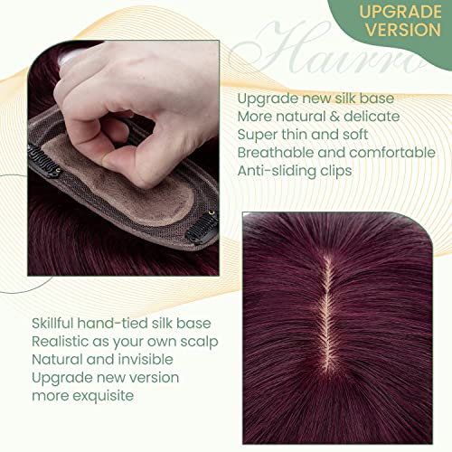 Clip in Hair Topper Human Hair with Silk Base Hairpiece - Image 43