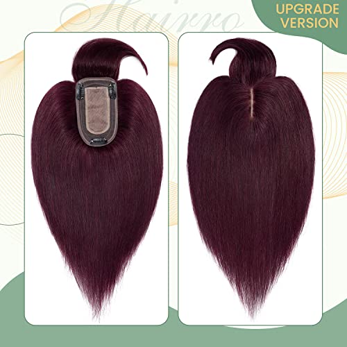 Clip in Hair Topper Human Hair with Silk Base Hairpiece - Image 44