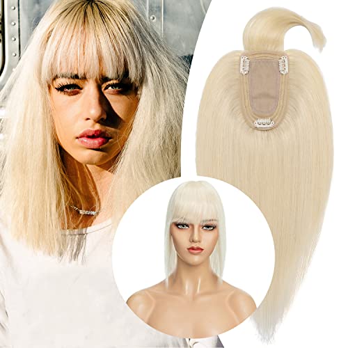 Clip in Hair Topper Human Hair with Silk Base Hairpiece - Image 46
