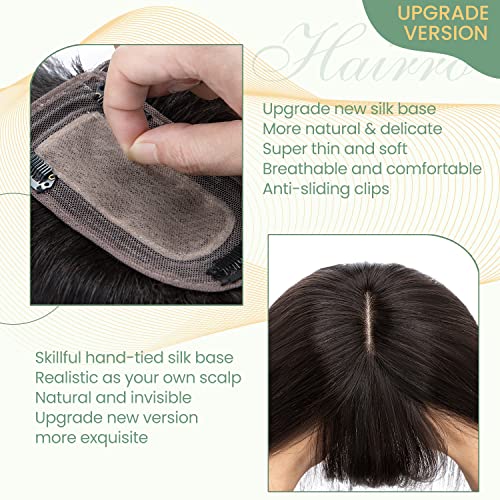 Clip in Hair Topper Human Hair with Silk Base Hairpiece - Image 55